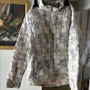 Girls Gray Quilted North Face Jacket